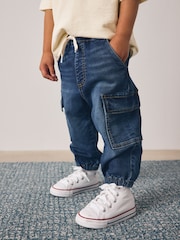 Denim Dark Blue Wide Cargo Jeans (3mths-7yrs) - Image 1 of 9