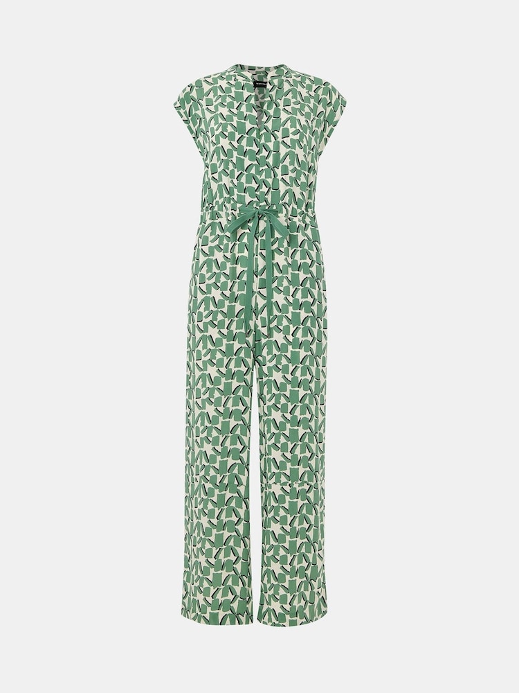 Whistles Green Petite Abstract Squares Jumpsuit - Image 5 of 5