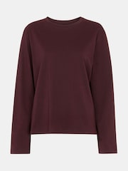 Whistles Red 100% Cotton Relaxed Long Sleeve T-Shirt - Image 5 of 5