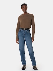 Whistles Blue 100% Cotton Authentic Tapered Jeans - Image 1 of 4