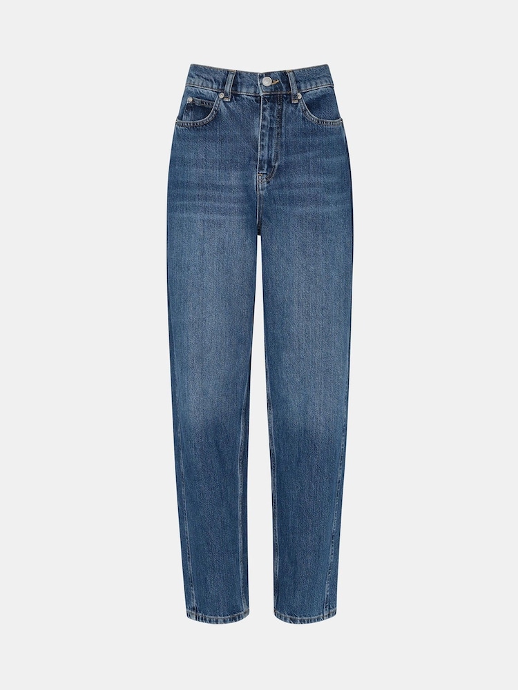 Whistles Blue 100% Cotton Authentic Tapered Jeans - Image 4 of 4