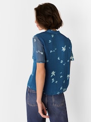 Whistles Blue Sun Bleached Floral Blouse - Image 2 of 5