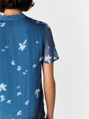 Whistles Blue Sun Bleached Floral Blouse - Image 5 of 5