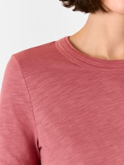 Whistles Pink 100% Cotton Rosa Double Trim T-Shirt - Image 4 of 5