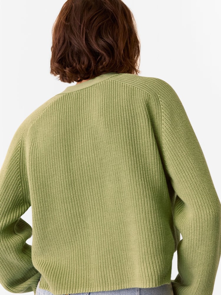 Whistles Green Nala 100% Cotton Cardigan - Image 2 of 5