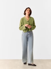 Whistles Green Nala 100% Cotton Cardigan - Image 3 of 5