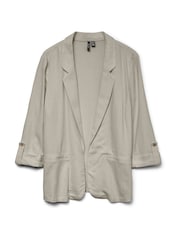 VERO MODA Beige Linen Blend 3/4 Sleeve Jacket - Image 5 of 5