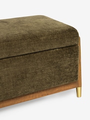 Plush Chenille Moss Flinton Storage Ottoman Bench - Image 6 of 7
