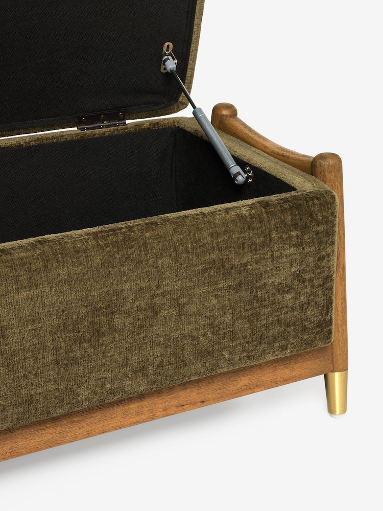 Plush Chenille Moss Flinton Storage Ottoman Bench - Image 7 of 7