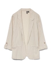 VERO MODA Cream Linen Blend 3/4 Sleeve Jacket - Image 6 of 6
