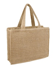 South Beach Natural Straw Woven Shoulder Tote Bag - Image 4 of 4