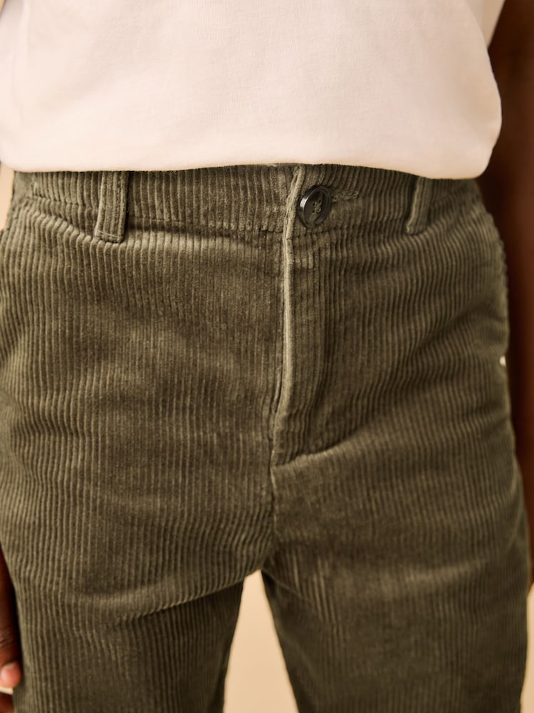 Khaki Green Regular Fit Premium Corduroy Trousers (3-16yrs) - Image 3 of 3