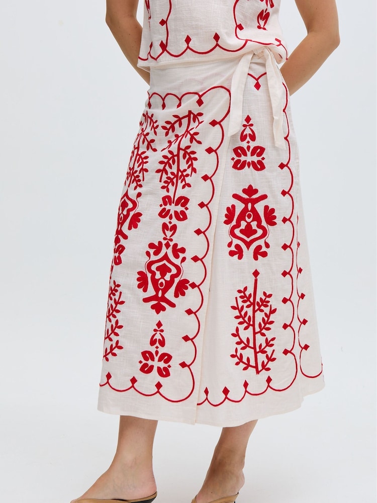 Raffya White Freya Co-Ord 100% Cotton Skirt - Image 1 of 5