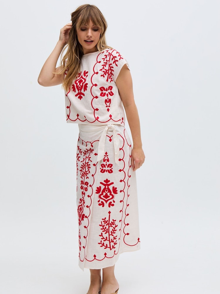Raffya White 100% Cotton Freya Top - Image 1 of 6