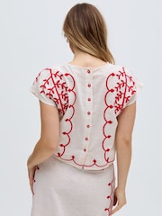 Raffya White 100% Cotton Freya Top - Image 2 of 6