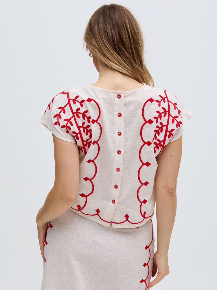 Raffya White 100% Cotton Freya Top - Image 2 of 6