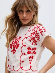 Raffya White 100% Cotton Freya Top - Image 4 of 6