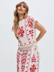 Raffya White 100% Cotton Freya Top - Image 5 of 6