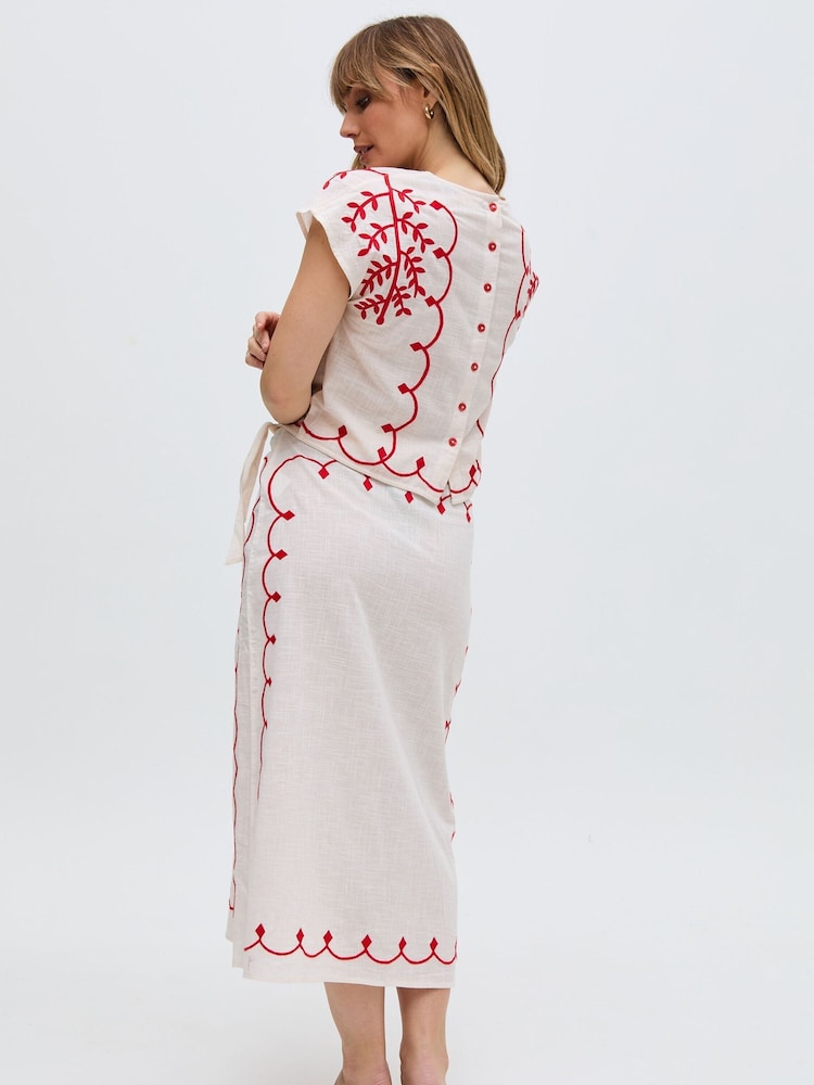 Raffya White 100% Cotton Freya Top - Image 6 of 6