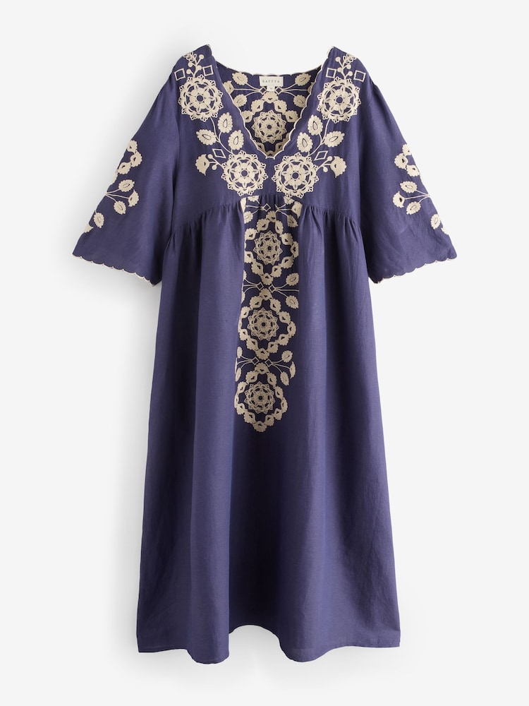 Raffya Blue Ariana Longline V-Neck Dress - Image 1 of 1