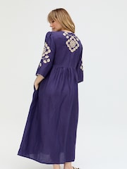 Raffya Blue Ariana Longline V-Neck Dress - Image 2 of 4