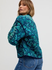 Raffya Blue Felicity Quilted 100% Cotton Jacket - Image 4 of 5