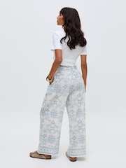 Raffya Cream Cherice 100% Cotton Trousers - Image 2 of 5