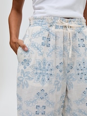 Raffya Cream Cherice 100% Cotton Trousers - Image 5 of 5