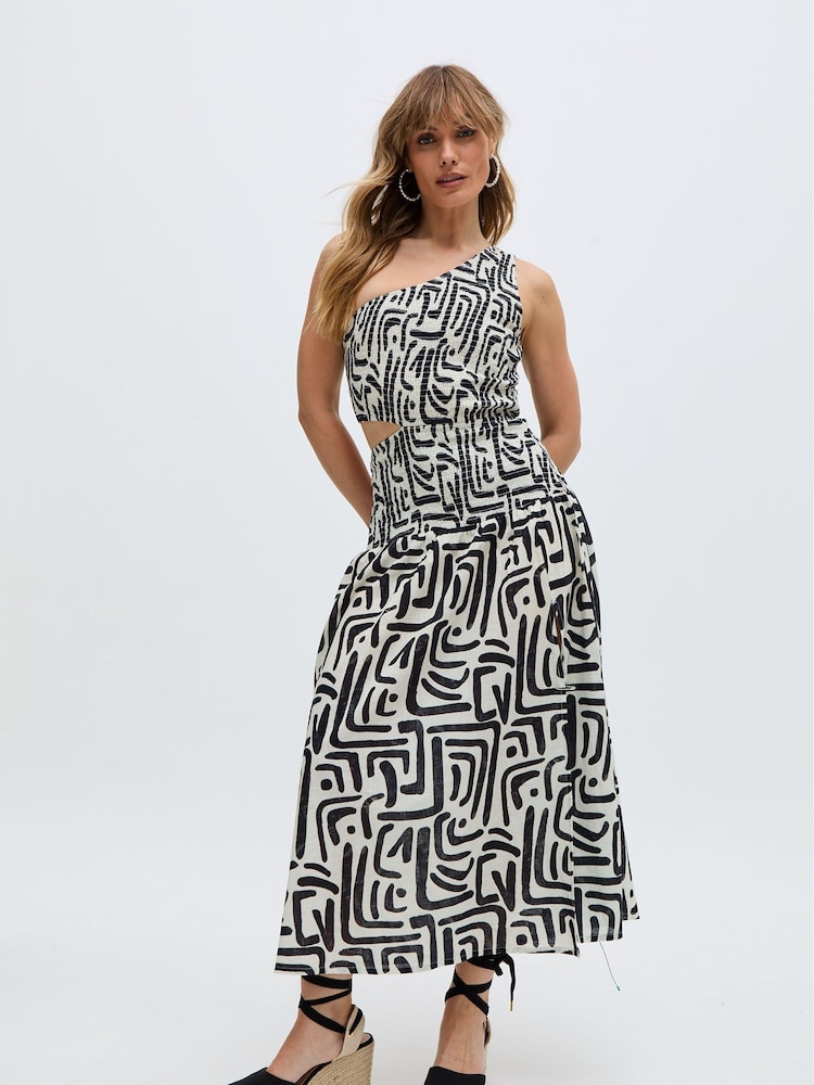 Raffya Black Jazz 100% Cotton Dress - Image 1 of 6