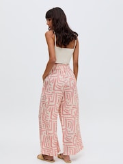 Raffya Cream Pop Printed Co-Ord Trousers - Image 5 of 6