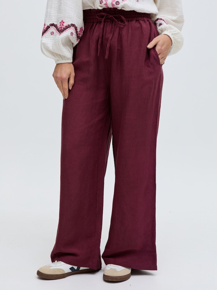 Rojo - Pantalones de lino de pernera ancha Paulina de Raffya - Imagen 5 de 5 Rojo - Pantalones de lino de pernera ancha Paulina de Raffya - Imagen 5 de 5