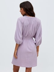 Raffya Purple Soipoi Midi 100% Cotton Dress - Image 2 of 2