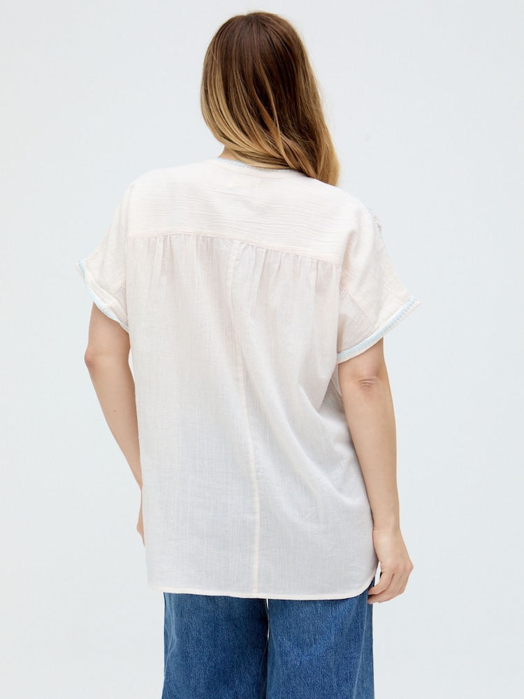 Raffya Cream 100% Cotton Juneeta Top - Image 5 of 5
