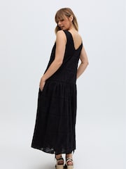 Raffya Black Squire 100% Cotton Embroidery Dress - Image 2 of 2