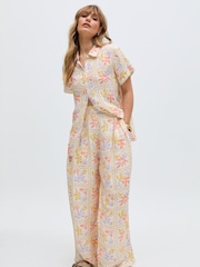 Raffya Cream Matisse Multi Colour Printed Co-Ord Trousers - Image 1 of 1