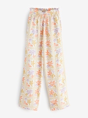 Raffya Cream Matisse Multi Colour Printed Co-Ord Trousers - Image 5 of 5