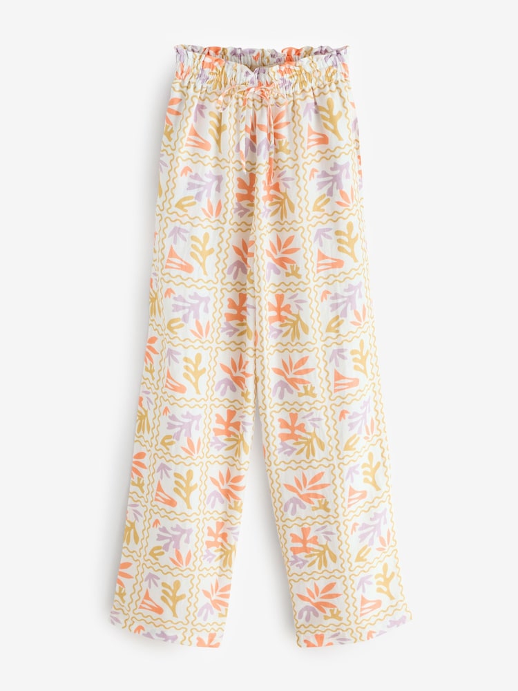 Raffya Cream Matisse Multi Colour Printed Co-Ord Trousers - Image 5 of 5 Raffya Cream Matisse Multi Colour Printed Co-Ord Trousers - Image 5 of 5
