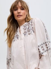 Raffya Cream 100% Cotton Demi Top - Image 5 of 5