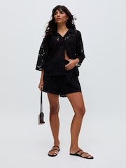 Raffya Shelli Cut Out Embrodiered Co-Ord 100% Cotton Shirt - Imagen 1 de 4