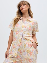 Raffya Cream Matisse Multi Colour Printed Co-Ord Shirt - Image 1 of 1