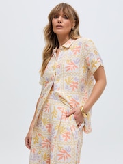 Raffya Cream Matisse Multi Colour Printed Co-Ord Shirt - Image 4 of 6