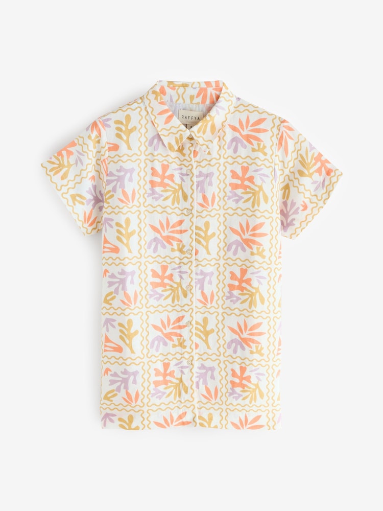Raffya Cream Matisse Multi Colour Printed Co-Ord Shirt - Image 6 of 6