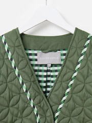 Oliver Bonas Green 100% Cotton Patchwork Quilted Jacket - Image 6 of 8