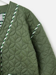Oliver Bonas Green 100% Cotton Patchwork Quilted Jacket - Image 7 of 8