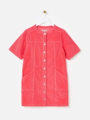 Oliver Bonas Red Corduroy Mini Dress - Image 4 of 9