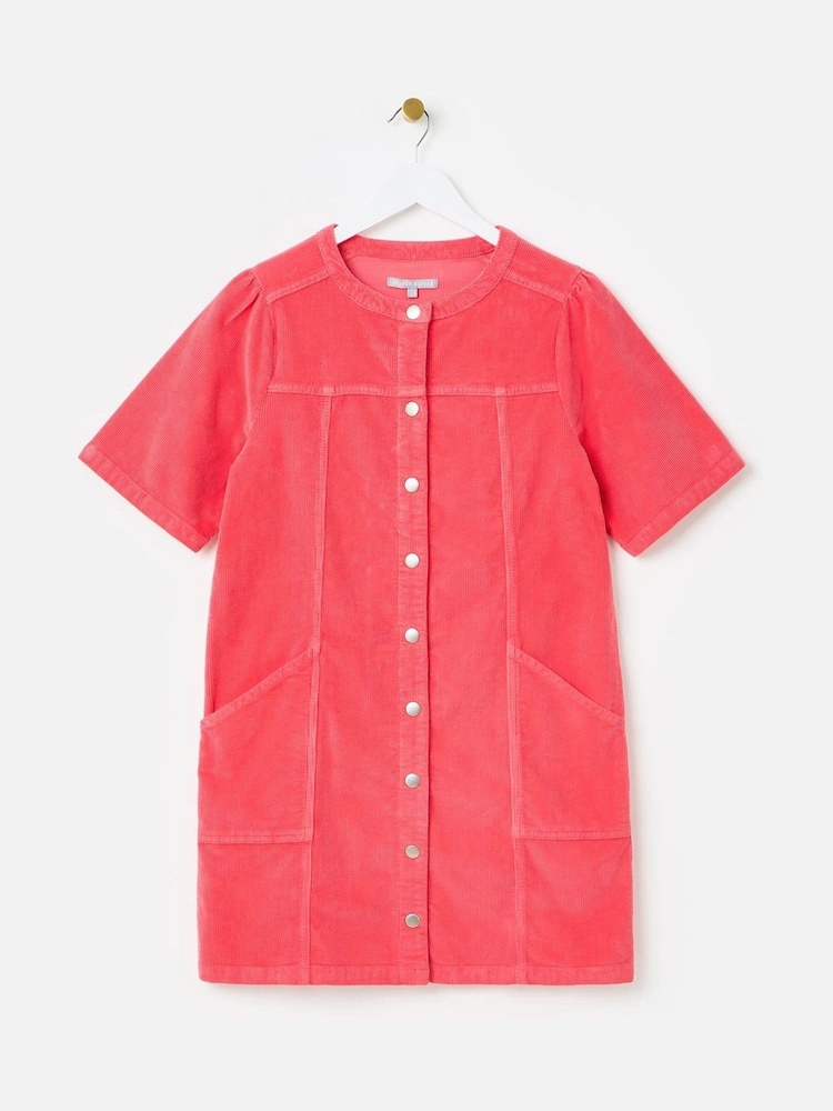 Oliver Bonas Red Corduroy Mini Dress - Image 4 of 9
