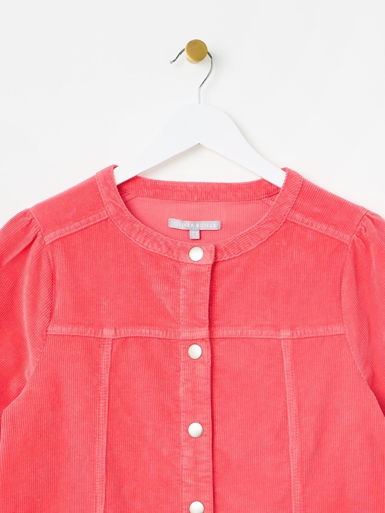 Oliver Bonas Red Corduroy Mini Dress - Image 6 of 9