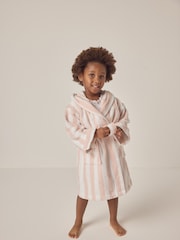 The White Company Natural 100% Cotton Wide Stripe Towelling Robe - Image 1 of 6