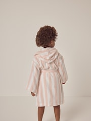 The White Company Natural 100% Cotton Wide Stripe Towelling Robe - Image 3 of 6