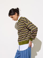 Oliver Bonas 100% Cotton Geometric Sweatshirt - صورة 2 من 8